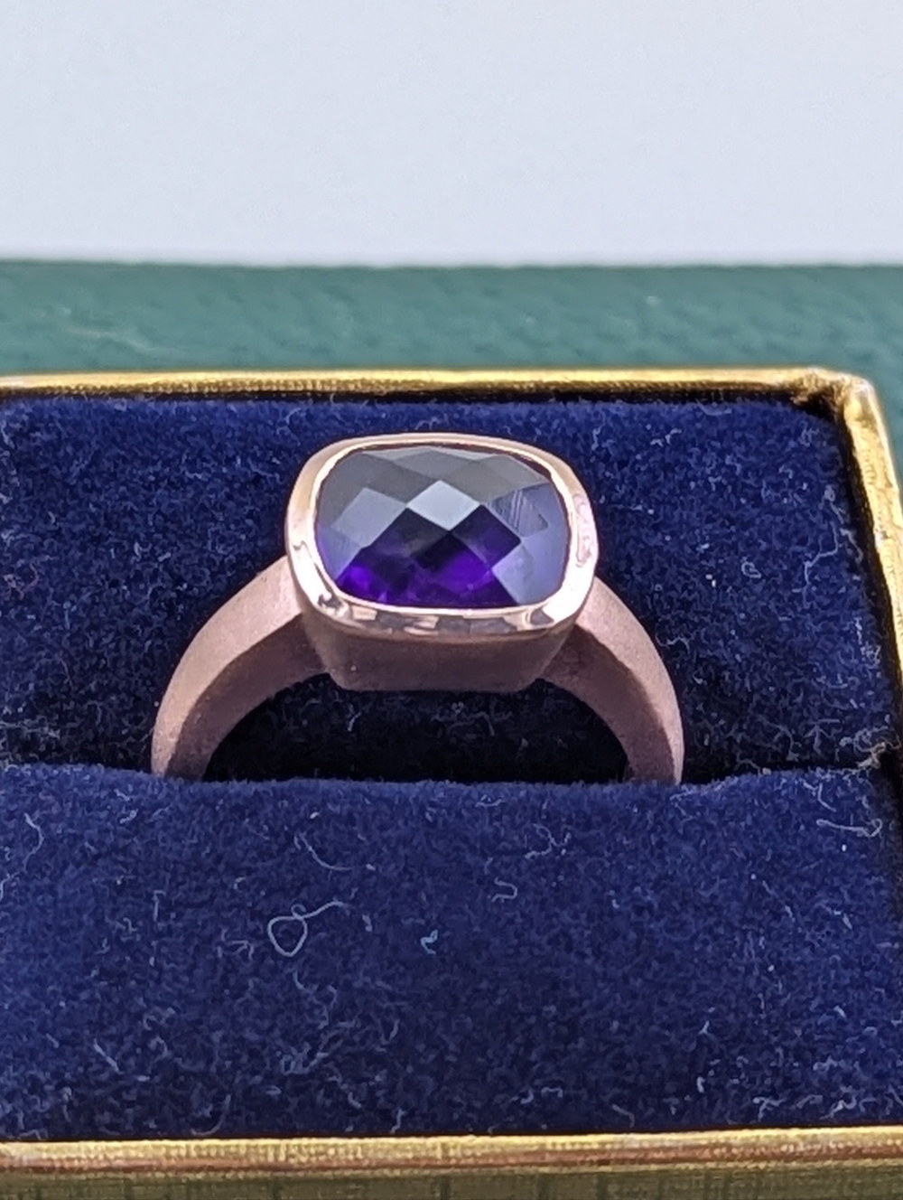 ✨ Cushion-Cut Rose Gold Vermeil Amethyst Statement Ring ✨